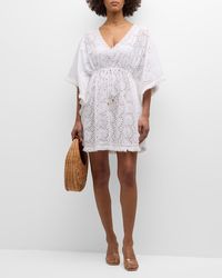 Melissa Odabash - Ivy Lace Crochet Fringe-Trim Mini Dress - Lyst