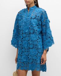 La Vie Style House - Floral Lace Caftan Mini Dress - Lyst