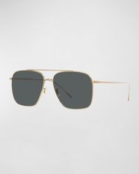 Oliver Peoples - Dresner Titanium & Crystal Aviator Sunglasses - Lyst