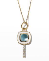 Monica Rich Kosann - 18K Mini Cushion Key Necklace With Enamel, Topaz, And Diamonds - Lyst