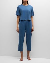 Skin - Cropped Cotton Jersey Pajama Set - Lyst