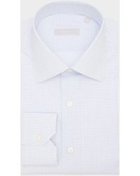 Stefano Ricci - Cotton Micro-Graph Check Point Collar Dress Shirt - Lyst