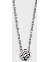 Neiman Marcus - 18k White Gold Slider Diamond Pendant Necklace, 0.50tcw - Lyst