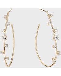 Lana Jewelry - Small Solo Tear Drop Hoop Earrings With Diamonds, 36Mm - Lyst