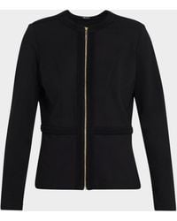 Misook - Round Neck Cotton-Blend Jacket - Lyst