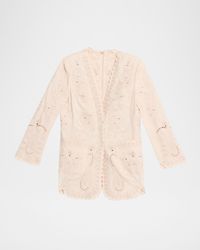 Kobi Halperin - Lace Embroidered Cotton-Linen Jacket - Lyst