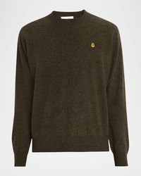 McQueen - Apos;S Embroidered Skull Wool Crewneck Sweater - Lyst