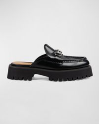 Gucci - Sylke Leather Bit Loafer Mules - Lyst