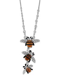 Staurino - 18k White Gold Citrine Three-bee Necklace With Diamonds - Lyst