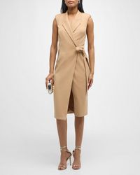 Sergio Hudson - Blazer-Style Wrap Dress With Tie Belt - Lyst