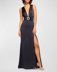 Ramy Brook - August Crystal Deep V-Neck Gown - Lyst