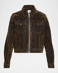 Cinq À Sept - Nicole Flocked Denim Jacket - Lyst
