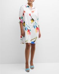 Finley - Plus Size Miller Floral-Print Midi Shirtdress - Lyst