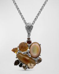 Stephen Dweck - Jasper Citrine Cognac And Smoky Quartz Pendant Necklace With Diamonds - Lyst