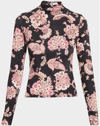 MISA Los Angles - Emman Mock-Neck Top - Lyst