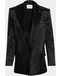 FFORME - Winslow Double-Breasted Crinkle Metallic Cotton Jacket - Lyst