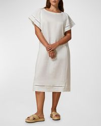 Marina Rinaldi - Plus Size Bartolo Embroidered Linen Midi Dress - Lyst