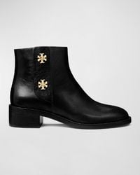 Tory Burch - T-Lock Leather Ankle Boots - Lyst