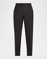 Isaia - Apos;S Wool Twill Side-Tab Trousers - Lyst