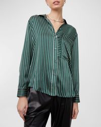 Rails - Spencer Striped Silk Button-front Shirt - Lyst