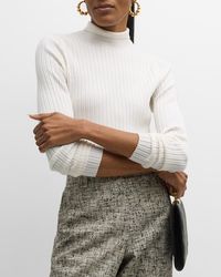 Lafayette 148 New York - Ribbed Stand-Collar Sweater - Lyst