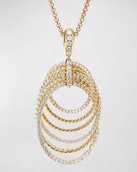 David Yurman - Origami 18k Pendant Necklace W/ Diamonds - Lyst