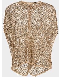 LAPOINTE - Sequined Net Mesh Cape T-Shirt - Lyst