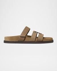 Tory Burch - Ines Suede Triple-Band Sport Mule Sandals - Lyst