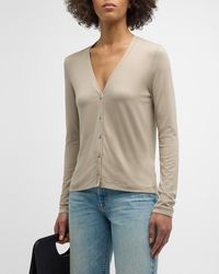 Majestic Filatures - Soft Touch Button-Front Cardigan - Lyst