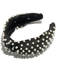 Lele Sadoughi - Faux Pearl Beaded Velvet Knotted Headband - Lyst