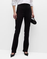 Totême - High-Rise Pintuck Slim-Leg Split-Hem Suit Trousers - Lyst