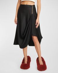 Loewe - Embellished Silk-satin Midi Skirt - Lyst