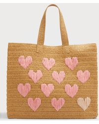 BTB Los Angeles - Embroidered Heart Beach Tote Bag - Lyst