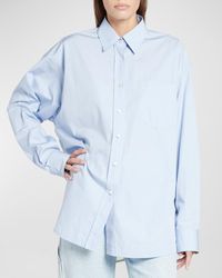 Stella McCartney - Oversized Button-front Shirt With Chiffon Back - Lyst