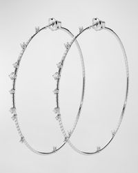 Mattia Cielo - 18k White Gold Diamond Hoop Earrings - Lyst