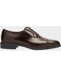 Santoni - Easy Leather Cap-Toe Oxfords - Lyst