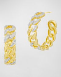 Freida Rothman - Pave Chain Link Hoop Earrings - Lyst