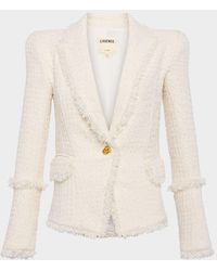 L'Agence - Kaisley Waffle Tweed Blazer - Lyst