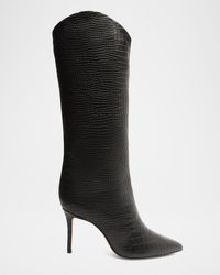 SCHUTZ SHOES - Maryana Snake-Print Leather Knee Boots - Lyst