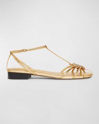Piferi - Maggio Metallic Ornament T-Strap Sandals - Lyst