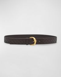 Bottega Veneta - Bevel Buckled Woven Leather Belt - Lyst