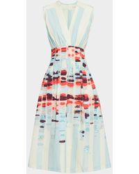 Silvia Tcherassi - Jocelyn Sleeveless Cotton-Stretch A-Line Midi Dress - Lyst