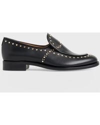 The Office Of Angela Scott - Miss Cecilia Studded Leather Loafers - Lyst