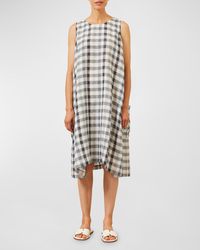 Eskandar - 3/4-Length Side Pleated Sleeveless Dress - Lyst