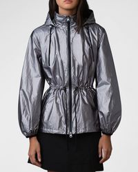 Mackage - Isha Windproof Cinched Metallic Rain Jacket - Lyst