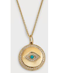 Sydney Evan - 14k Evil Eye Coin Medallion On Tiffany Chain Necklace - Lyst