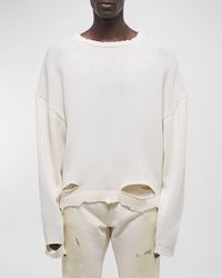 Helmut Lang - Distressed Crew Sweater - Lyst