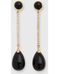Goshwara - 18k Yellow Gold Naughty Onyx And Diamond Drop Earrings - Lyst