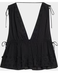 Ulla Johnson - Anya Plunge V-Neck Coverup Top - Lyst
