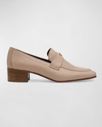 Bougeotte - Leather Slip-On Heeled Loafers - Lyst